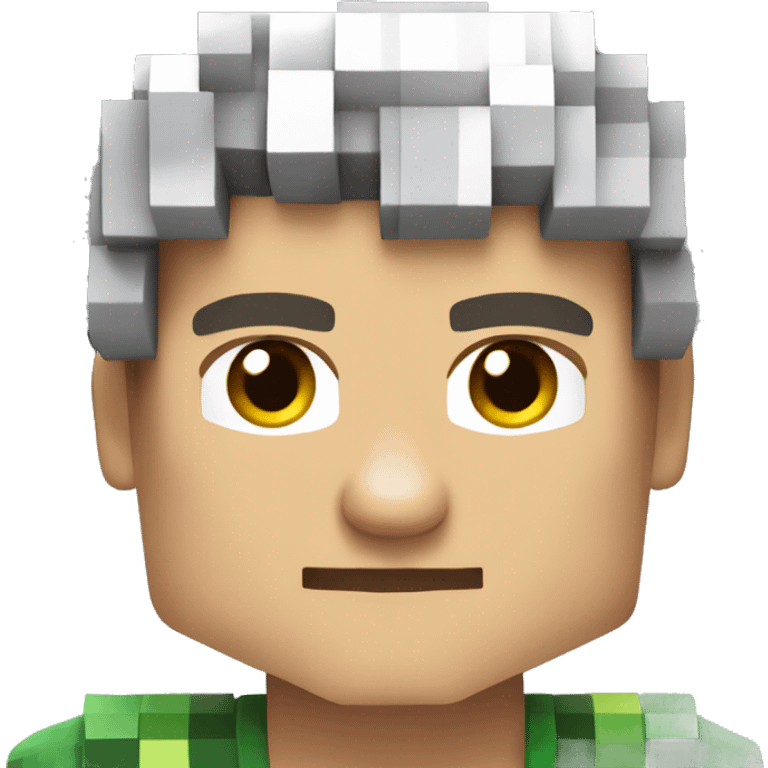 young caucassian adult in minecraft look emoji