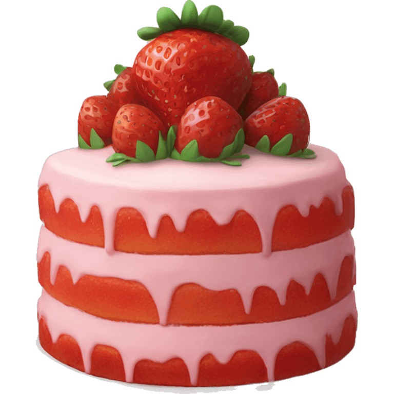 strawberry cake with Leslie written on the side emoji