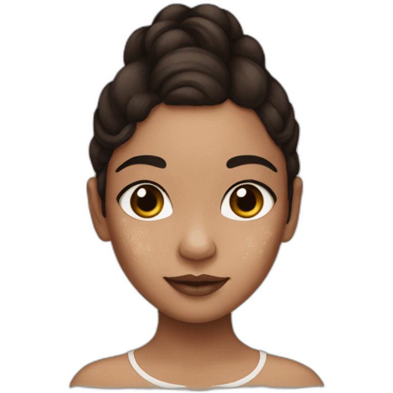 vitiligo girl with brown hair and Mexican skin emoji