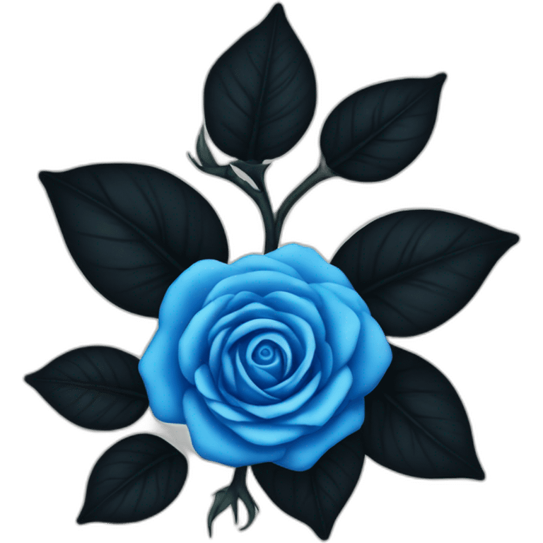 blue and black rose emoji