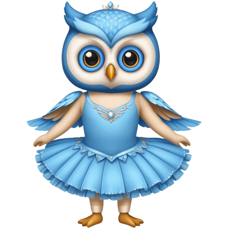 I want a blue stuffed owl wearing a ballet costume emoji