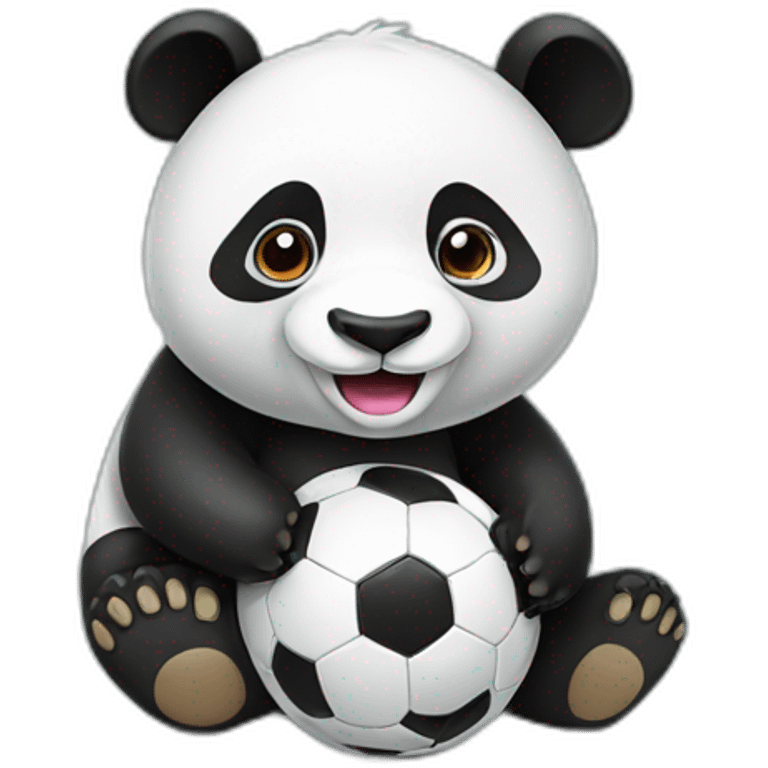 panda bear with a soccer ball emoji