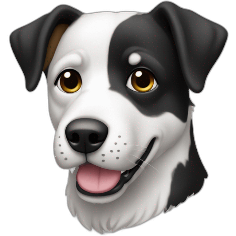 Perro bodeguero andaluz blanco y negro con las orejas caidas emoji