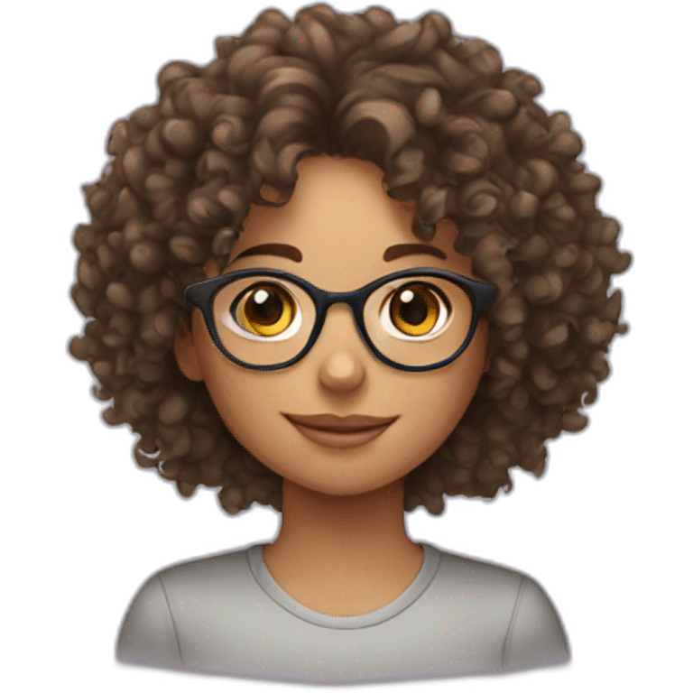 Curly haired girl with glasses emoji