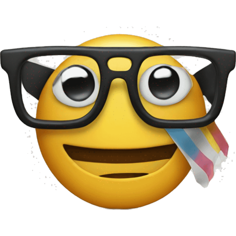 emoji with glasses and tape emoji