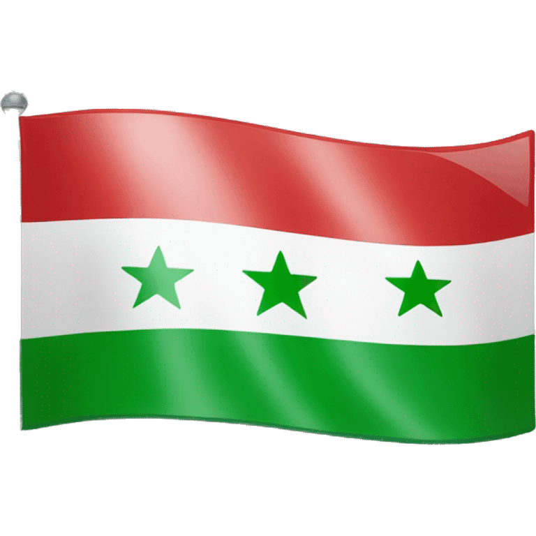 Syria flag but with 3 red stars and green instead of red at tge top emoji