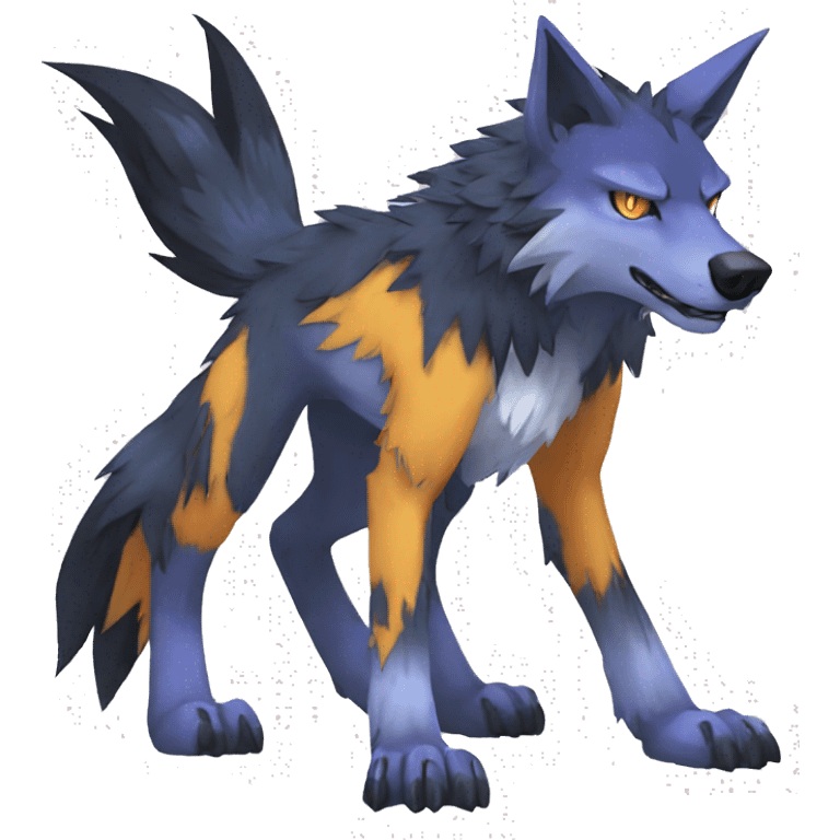 Edgy Colorful Digimon-Fakemon-Wolf full body emoji