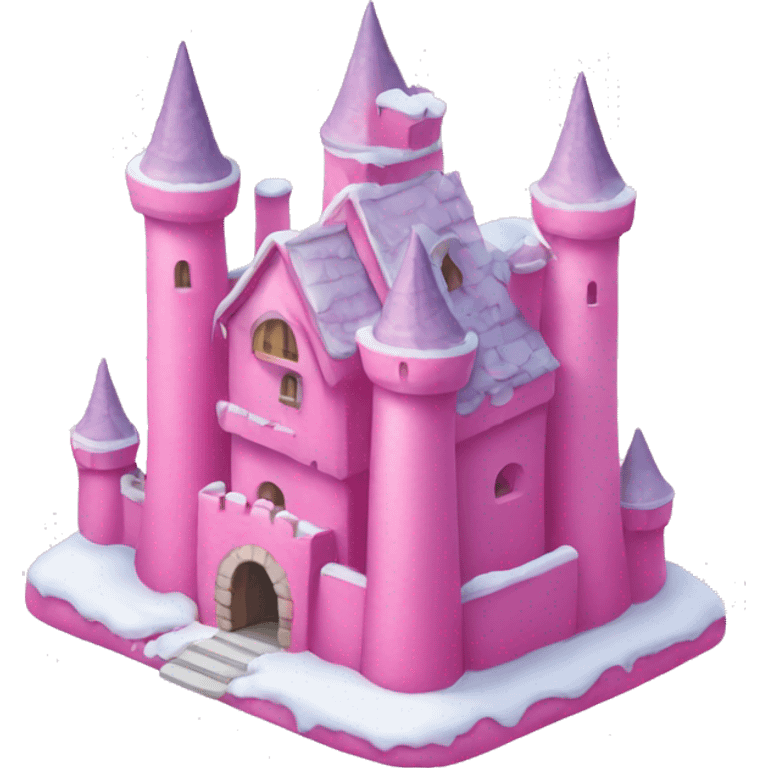  Pink snow castle emoji