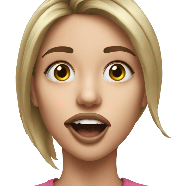 realistic selfie of girl close the mouth a little bit emoji