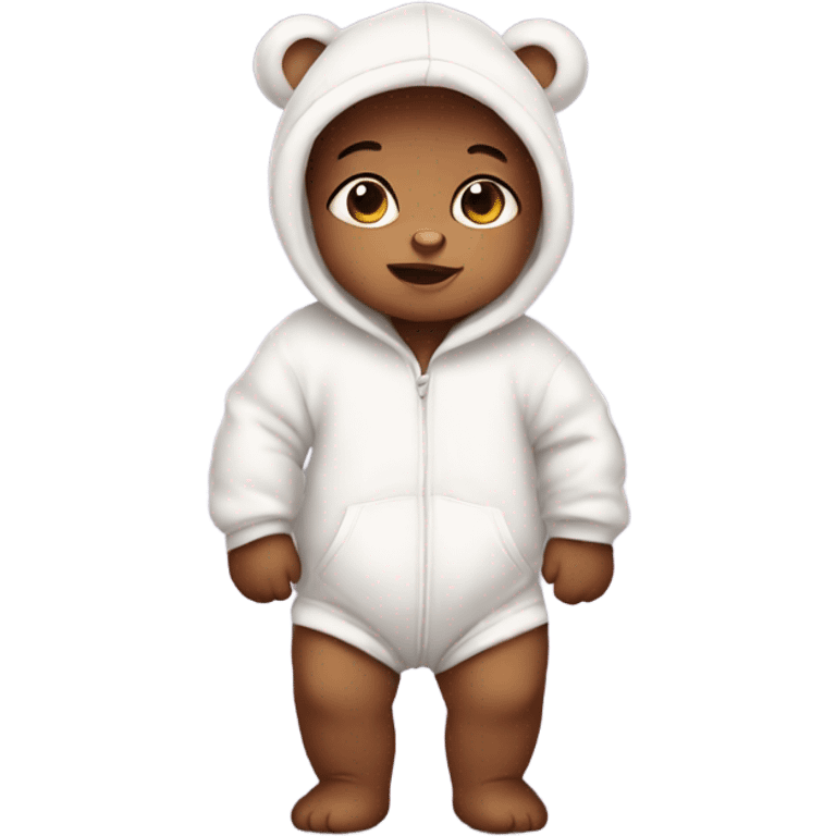 Cute Baby wearing a bear onesie emoji