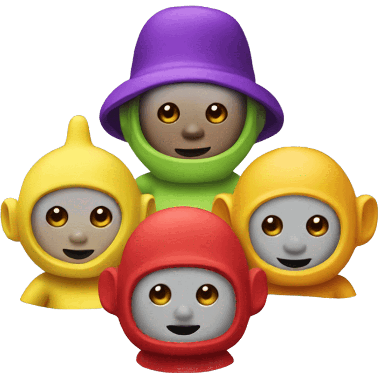 teletubbies wearing hats emoji