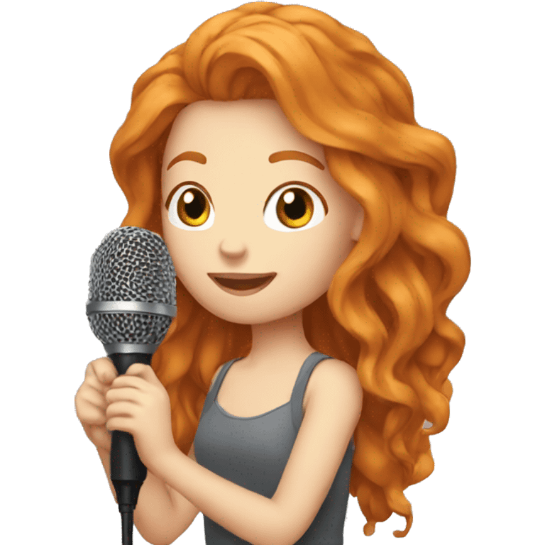 pretty GINGER girl holding mic emoji