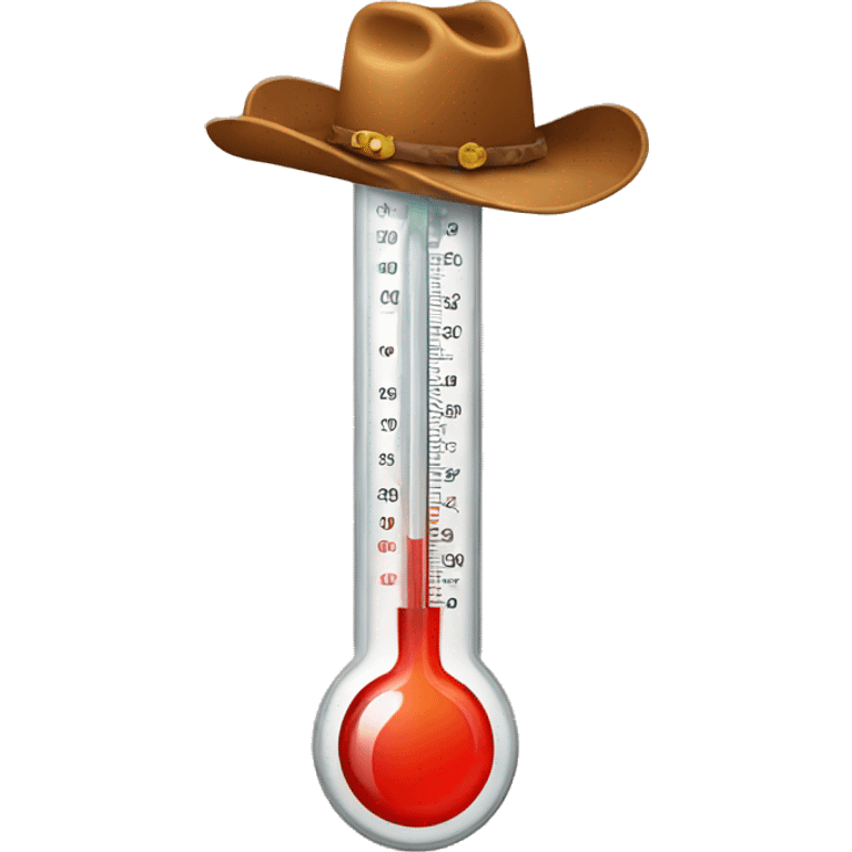 thermometer emoji with a cowboy hat emoji