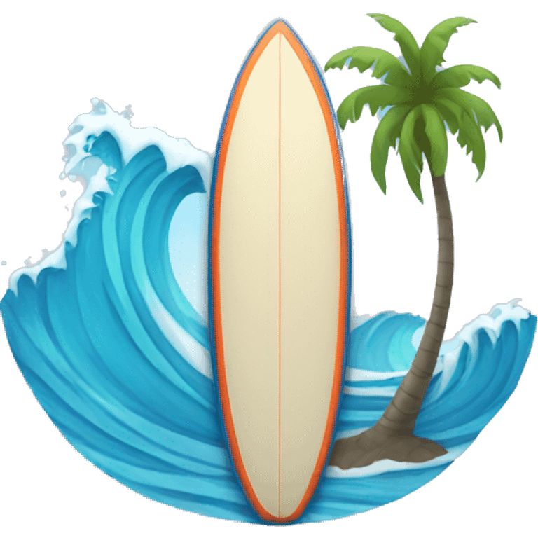 Blue surfing board emoji emoji