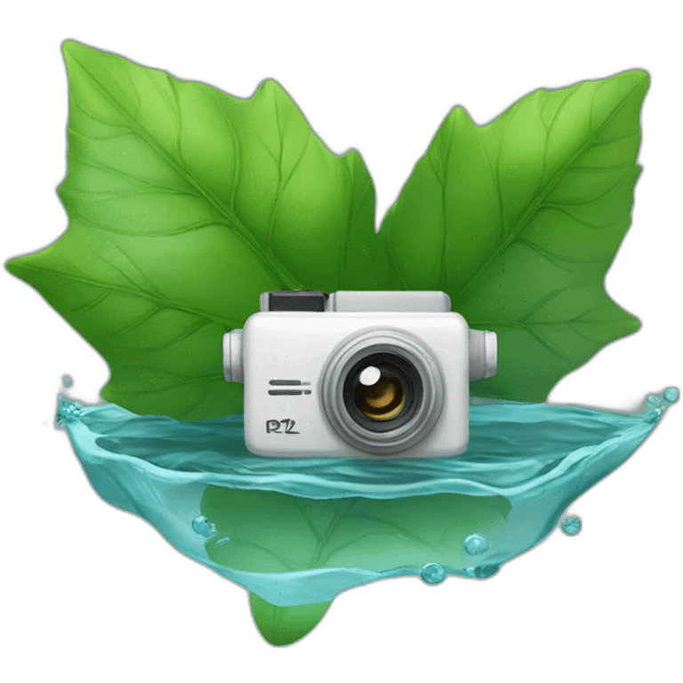 small-leaf-floating-on-water-block-and-security-ptz-camera-behind emoji