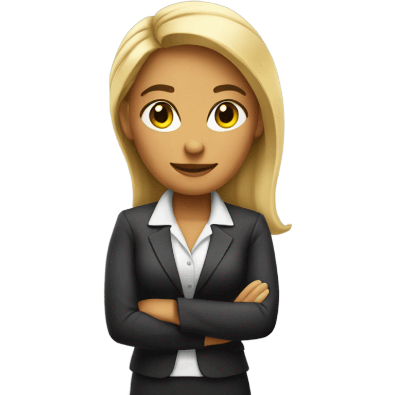 Arms crossed business woman emoji