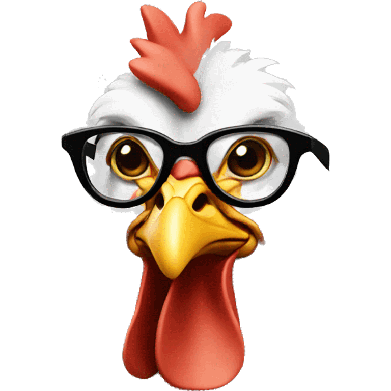 chicken with glasses  emoji