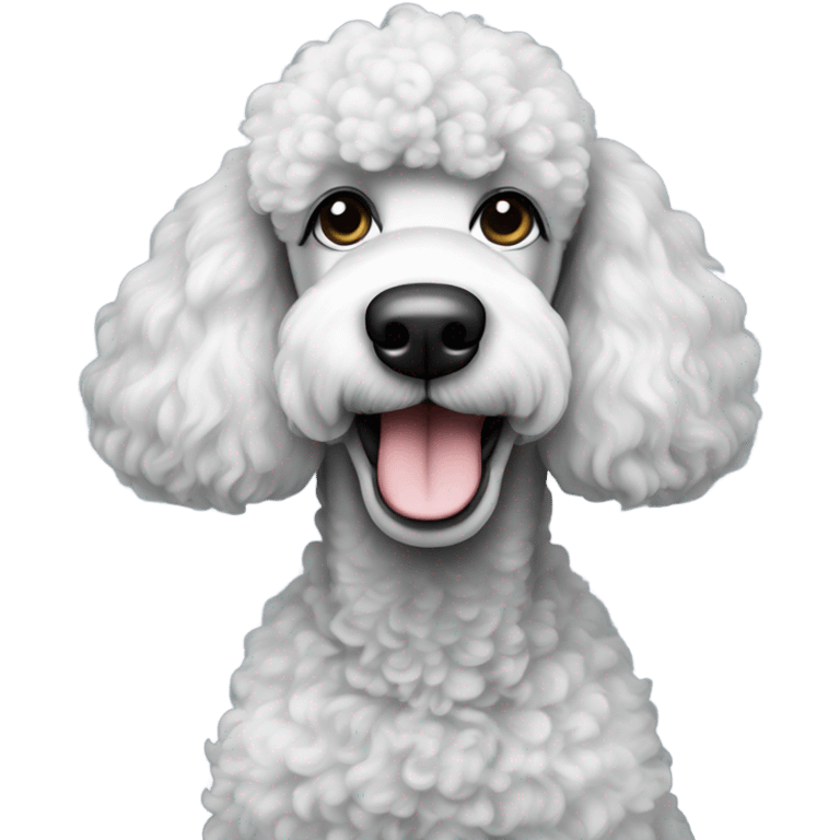 Black and white standard poodle emoji