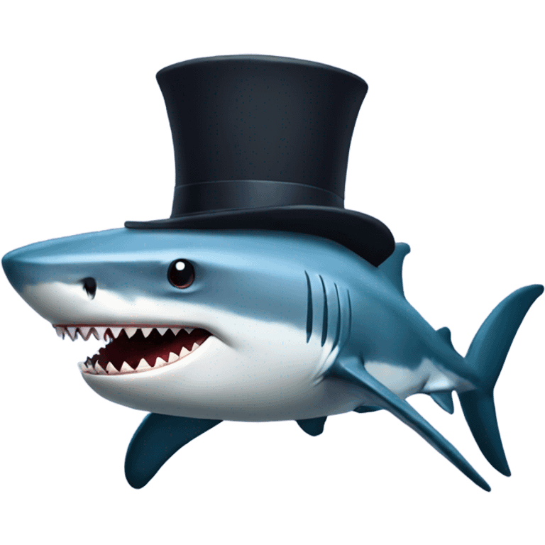 shark with tophat emoji