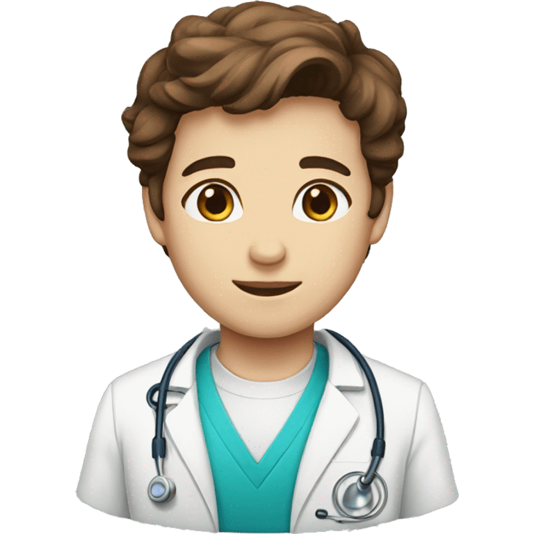 brown hair blue eyes doctor emoji emoji