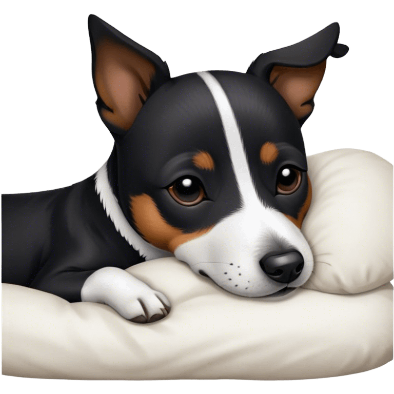 Sleeping black jack russell emoji