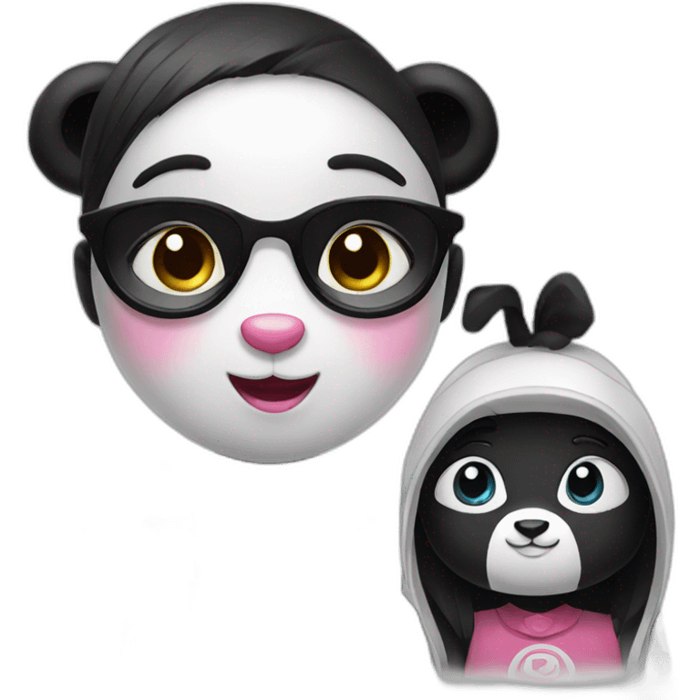 panda with panda girl emoji