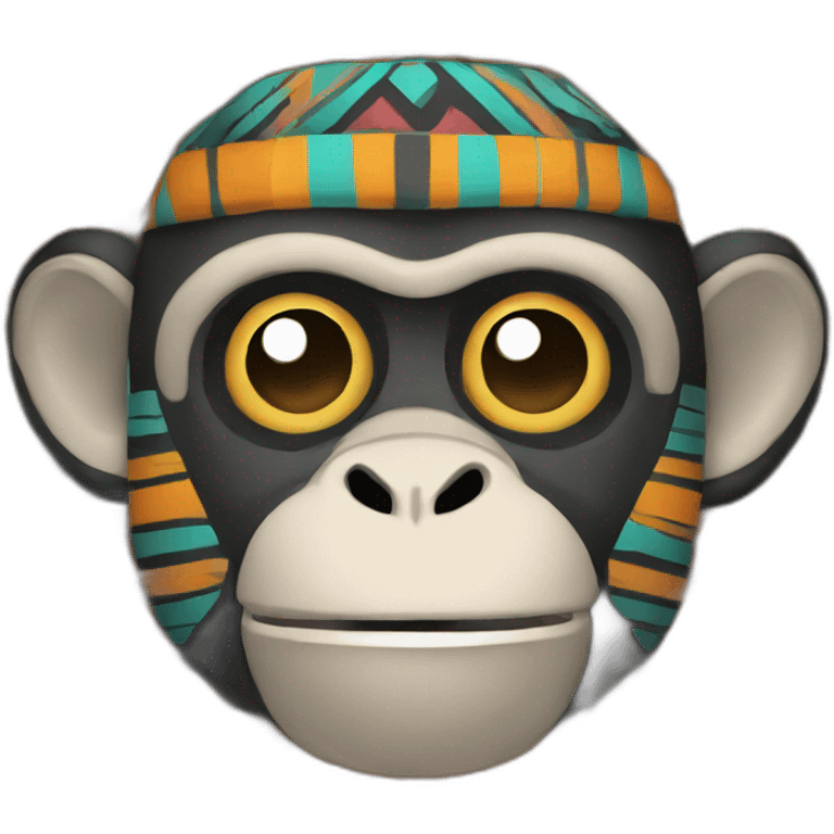 aztec print of monkey emoji