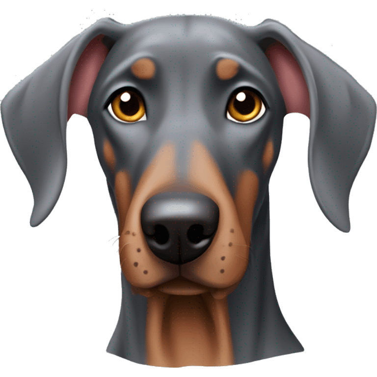 Gray Doberman floppy ears emoji