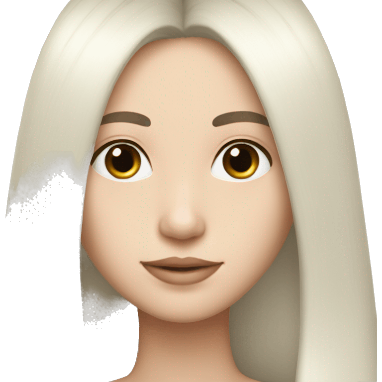 black hair white skin color blush long straight hair emoji