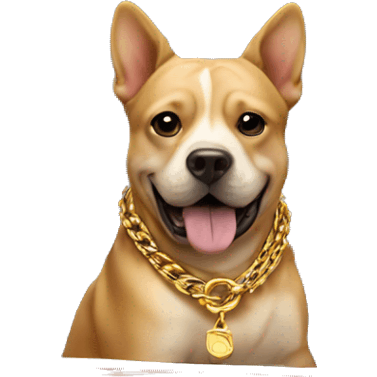 Dog with gold chains in sports car emoji