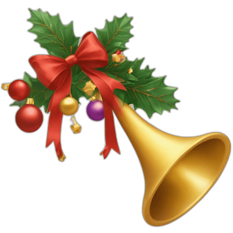 horn with christmas toys fly out emoji