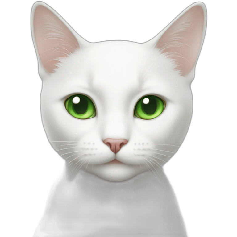 white cat green eyes emoji