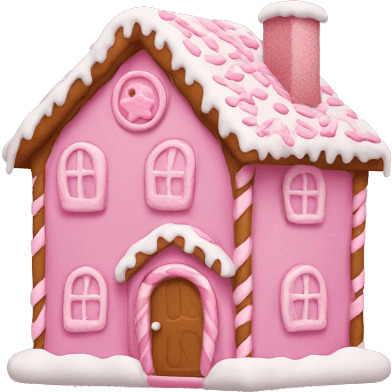 Pink gingerbread man house emoji