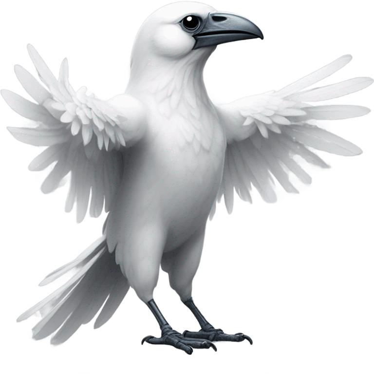 White raven dancing  emoji