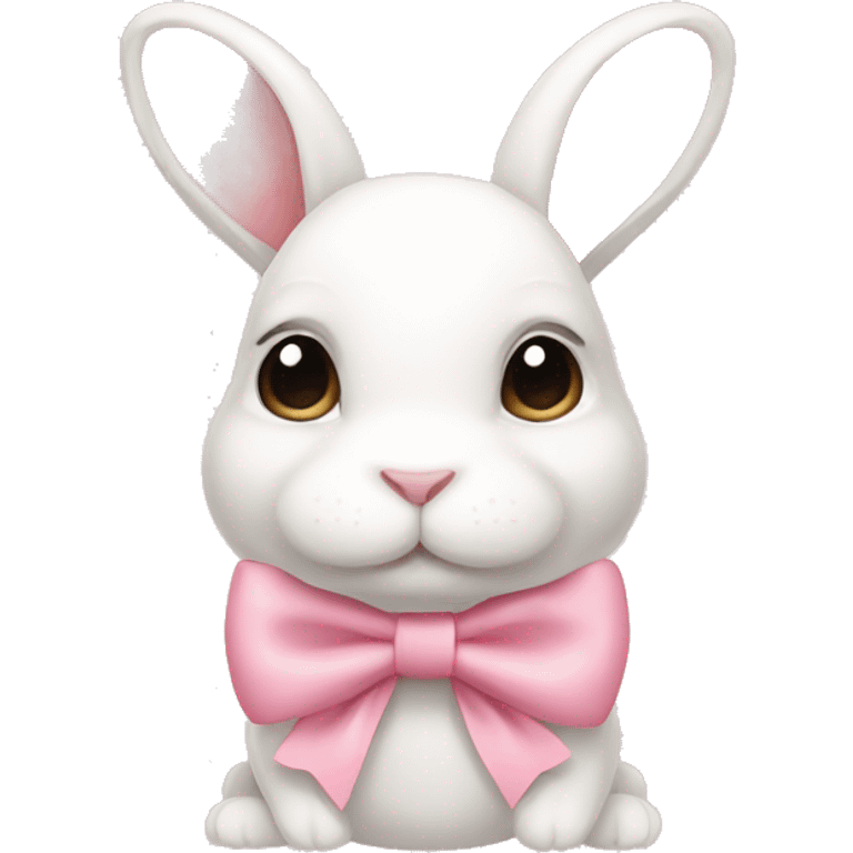 Light pink bow on a cute rabbit emoji