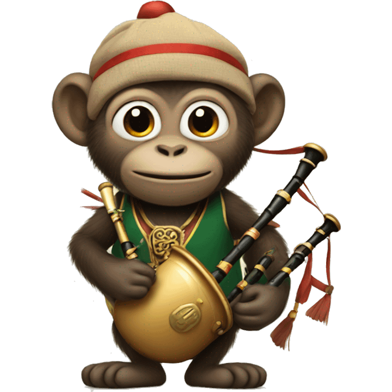 Monkey with bagpipes  emoji