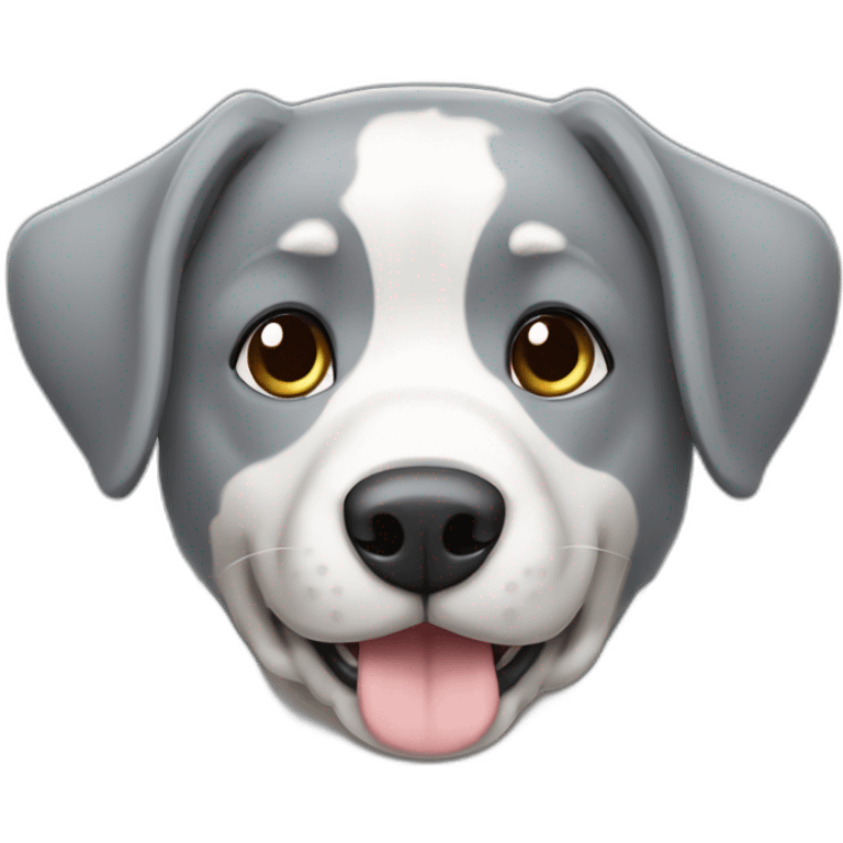 Perro de agua gris y blanco emoji