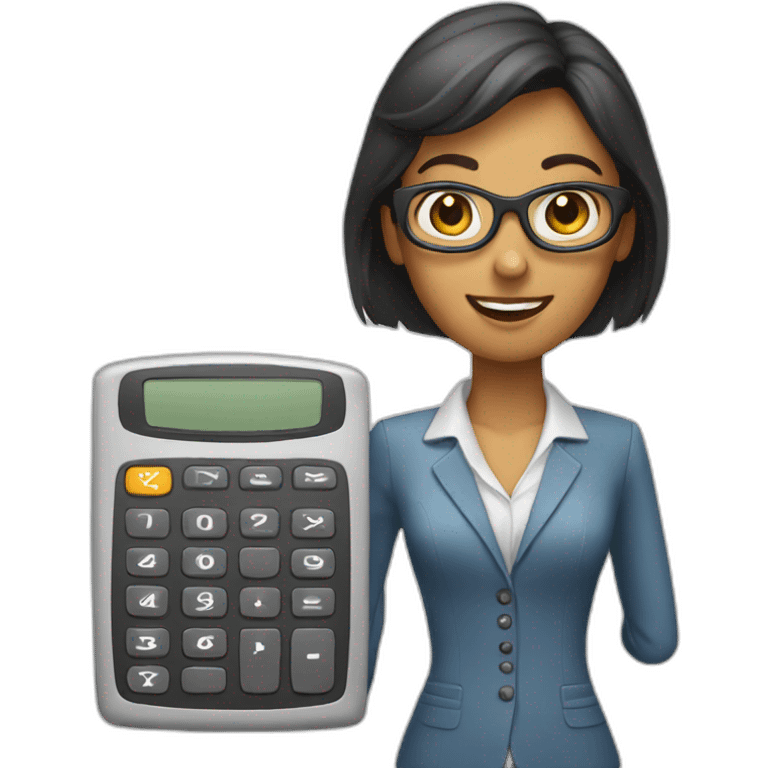 lady accountant with calculator emoji