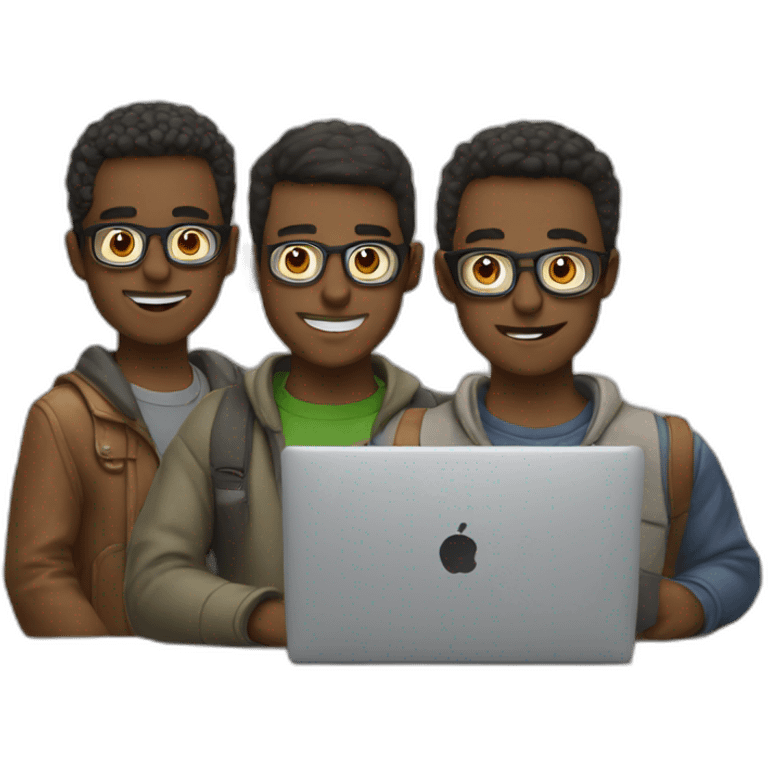 three dudes with laptops emoji