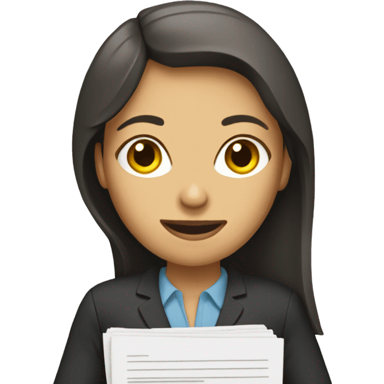 women with documents emoji