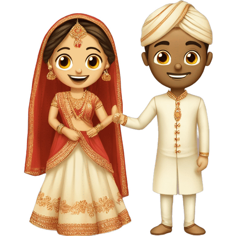 Fair & Young gujarati wedding couples emoji