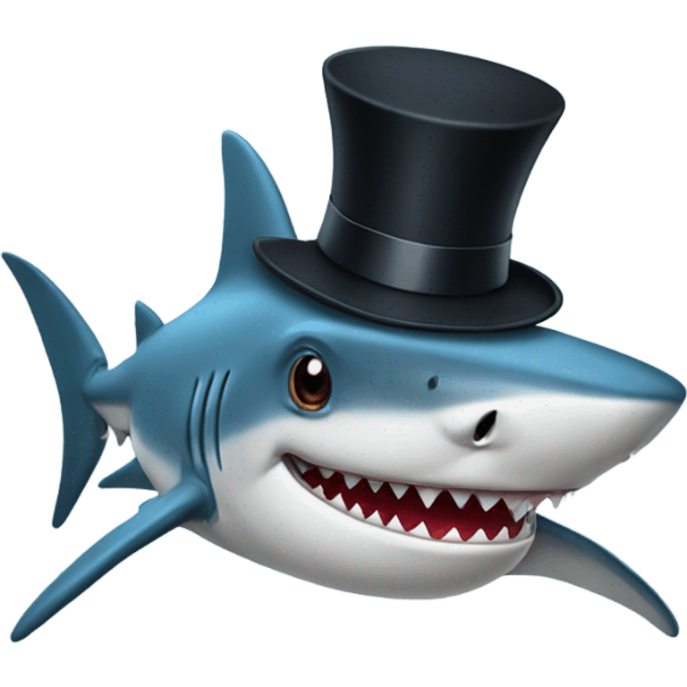 Shark with a top hat emoji