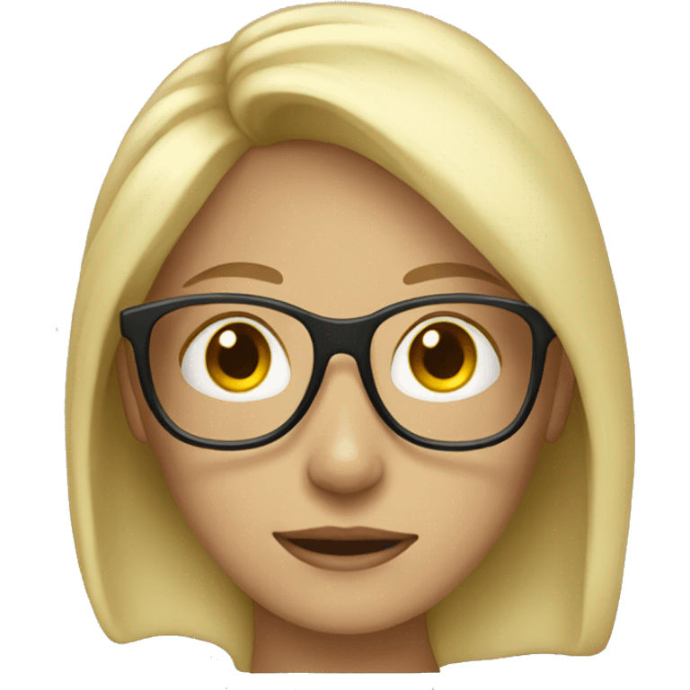 blonde girl with glasses emoji