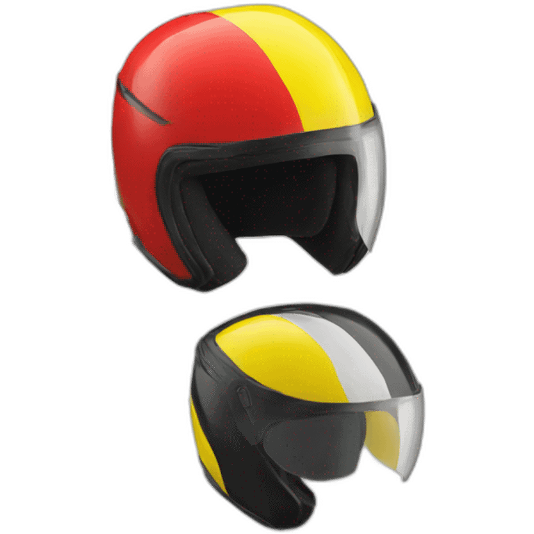 driver helmet red yellow black emoji