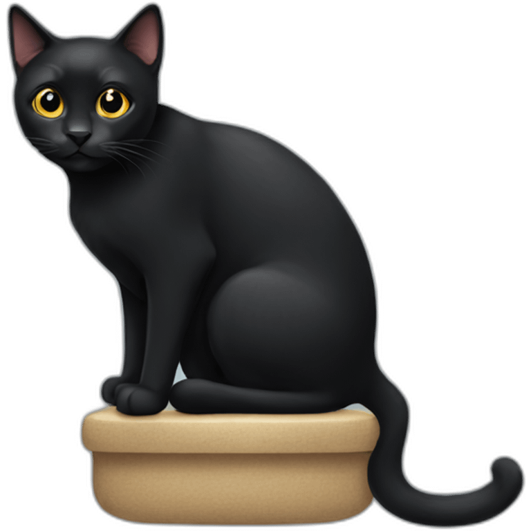 black cat sitting emoji