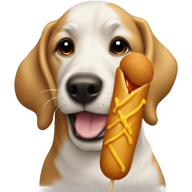 Dog eating a corndog emoji