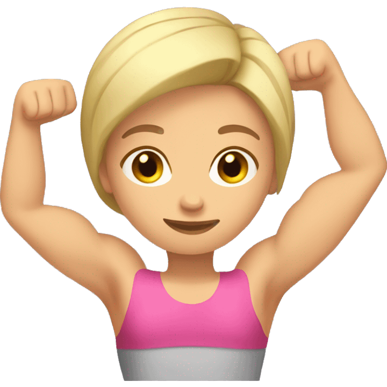 Caucasian woman arm muscles emoji