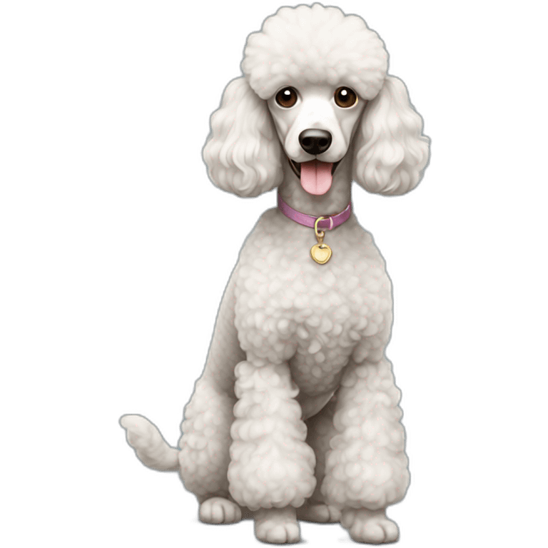 Dog Standart Poodle full body emoji