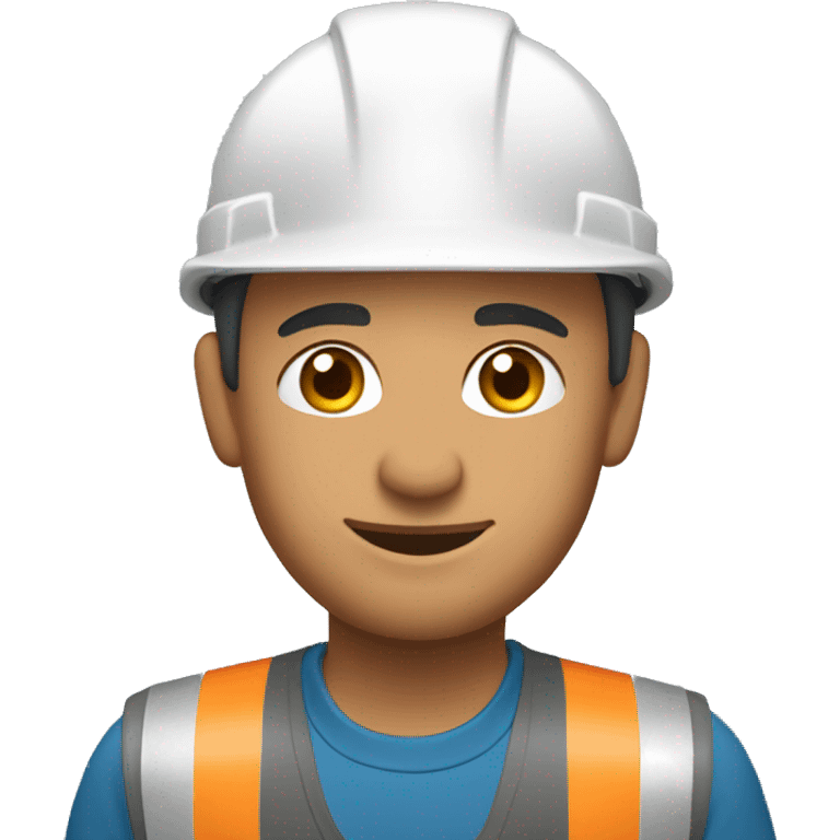 Central Asia Construction worker wearing a helmet feeling proud emoji