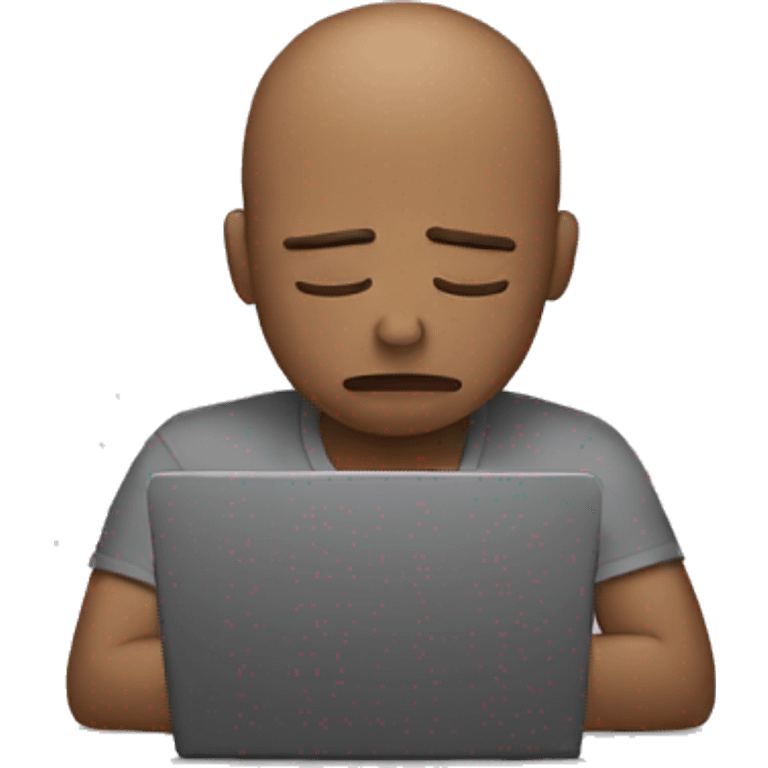 sad person with laptop emoji